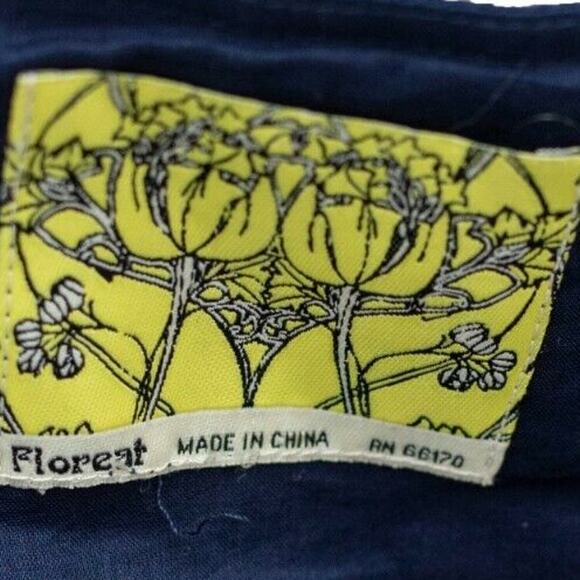Anthropologie Floreat Sunless Skies Blue Silk Embroidered Dress Size 4 - Picture 5 of 8